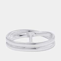 Pre Owned خاتم مزدوج هيرمس شين دانكر بونك مقاس 52 فضة 925