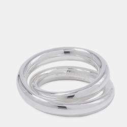 Pre Owned حقيبة يد هيرميس مدينة كابا خاتم كلوتشيرتيج مقاس 54 / رقم 14 فضي Sv925