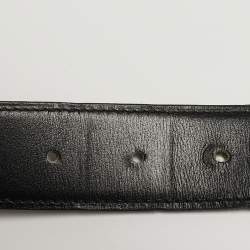 مملوكة مسبقًا حزام هيرميس إبزيم حرف أتش مطلي بالذهب جلد كليمونس وصندوق أسود/ذهبي 110 سم