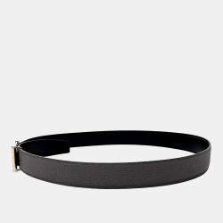 Pre Owned حزام هيرمس جلد أسود بوجهين