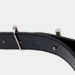 Pre Owned حزام هيرمس جلد أسود بوجهين