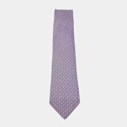Pre Owned Hermes Silk Violet Tie