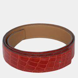 مملوكة مسبقًا Hermes Shiny Porosus Crocodile Belt