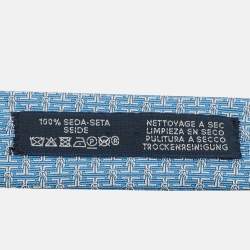 مملوكة مسبقًا Hermès Blue Silk H Marin Tie 