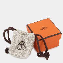 Pre Owned Hermes Mayon Ring Size T60 Black Metal Lacquer