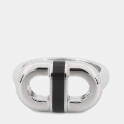 Pre Owned Hermes Mayon Ring Size T60 Black Metal Lacquer