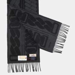 مملوكة مسبقًا Hermes Scarf Clic Se Nue Black/Anthracitoh 05 Cashmere100%