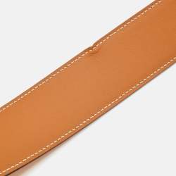 Pre Owned حزام هيرمس كونستانس قابل لعكس اتجاه الإبزيم جلد إيبسوم وسويفت ذهب/أصفر 95 سم