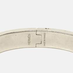 Pre Owned Hermès Clic HH Enamel Palladium Plated Bracelet 