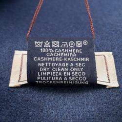 Pre Owned Hermes Cashmere Scarf "Rectoverso" Etoupe / Blue Ardoise Cashmere100%