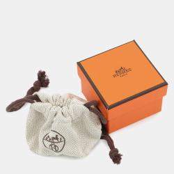 Pre Owned Hermes Fribustier Ring Size 58 Black Metal Leather