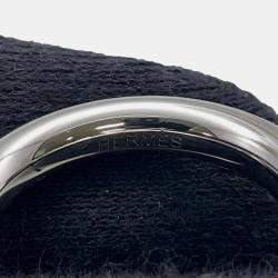 Pre Owned Hermes Fribustier Ring Size 58 Black Metal Leather