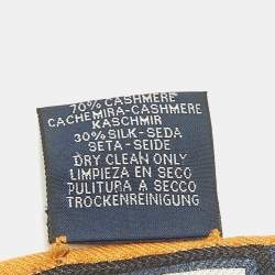 مملوكة مسبقًا Hermès Navy Blue Steeple Chase Cashmere & Silk Rectangle Scarf