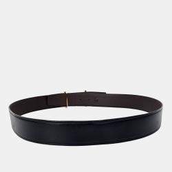 Pre Owned حزام هيرمس جلد أسود/بنفسجي بوجهين