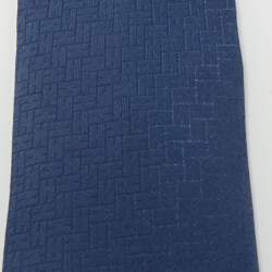Pre Owned Hermès Navy Blue Patterned Silk Skinny Tie 