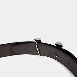Pre Owned Hermes Leather Black H Reversible Belt