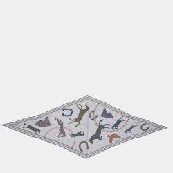 مملوكة مسبقًا Hermes Losange Thor Hermes Scarf 2025Stainless Steel Gris Cine/Marron/Guimauve