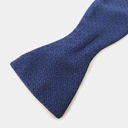 Pre Owned Hermes Silk Blue Bow Tie