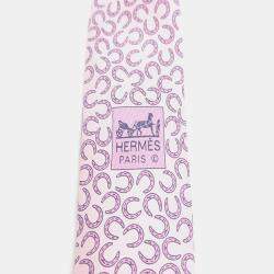 Pre Owned Hermes Silk Pink Tie