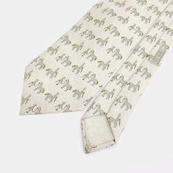 Pre Owned Hermes Silk Ivory Tie
