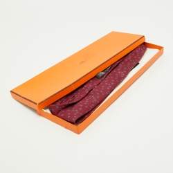 Pre Owned Hermès Burgundy H Lapin Silk Tie 