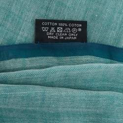 مملوكة مسبقًا Hermès Blue Cotton Naoshima Fringed Muffler Scarf