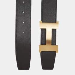 Pre Owned Hermes Constance 100CM Reversible Buckle Belt Macassar/Vert Amande Epsom and Swift Leather