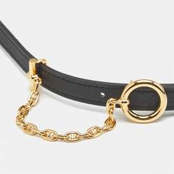 Pre Owned Hermes Carrousel 70 CM Reversible Buckle Belt Noir/Gold Swift and Epsom Leather
