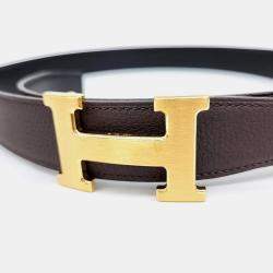 Pre Owned Hermès Leather H Reversible Belt (B)