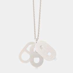 Pre Owned Hermes Maillon Deep Necklace Dune Metal Lacquer