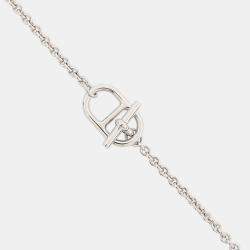 Pre Owned Hermes Maillon Deep Necklace Dune Metal Lacquer