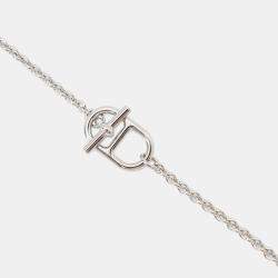 Pre Owned Hermes Maillon Deep Necklace Dune Metal
