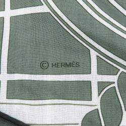 Pre Owned Hermes Losange Saronno Grand Tunnel Sage/White Cotton100%