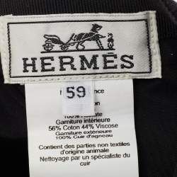 Pre Owned Hermès Black Cotton Baseball Cap Size 59 cm