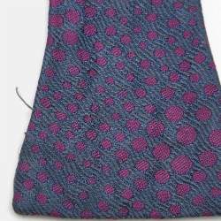 Pre Owned Hermès Purple Dotted Waves Silk Jacquard Adjustable Bow Tie
