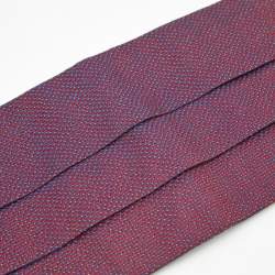 مملوكة مسبقًا Hermès Red/Navy Blue Silk Jacquard Tuxedo Belt One Size