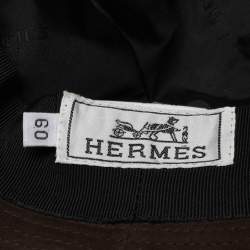 Pre Owned Hermès Brown Suede Bucket Hat Size 60 cm