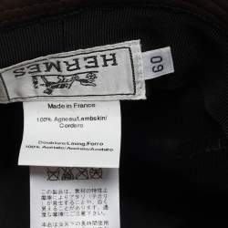 Pre Owned Hermès Brown Suede Bucket Hat Size 60 cm
