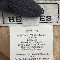 مملوكة مسبقًا Hermes Cap Miles Size 59 Kraft Cotton97% Polyurethane3%