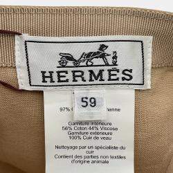 مملوكة مسبقًا Hermes Cap Miles Size 59 Kraft Cotton97% Polyurethane3%