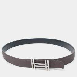 Pre Owned Hermès H Reversible Dark Chocolate Belt (U)
