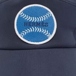 Pre Owned Hermès Navy Blue Neoprene Nevada Baseball Cap Size 54 
