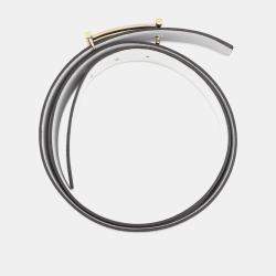 Pre Owned Hermes Rider Belt Size 90 Caban/White Epsom