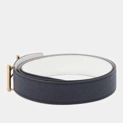 Pre Owned Hermes Rider Belt Size 90 Caban/White Epsom