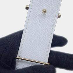 Pre Owned Hermes Rider Belt Size 90 Caban/White Epsom