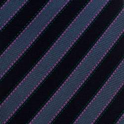 Pre Owned Hermès Blue Striped Jacquard Silk Tie