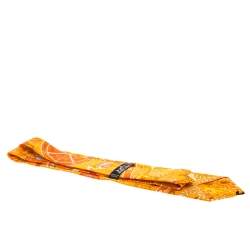 Pre Owned Hermès Orange Peuple du Vent Silk Twill Tie