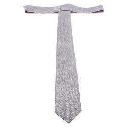 Pre Owned Hermes Pink & Blue Cactus Print Silk Tie 