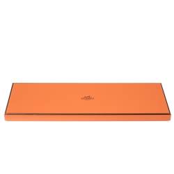 Pre Owned Hermes Bright Orange Octopus Fiction Classic Silk Tie