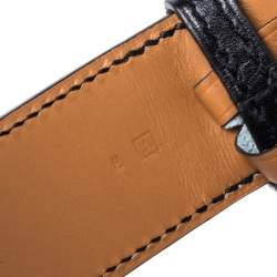 Pre Owned Hermes Black Calf Leather Etriviere Belt 85CM